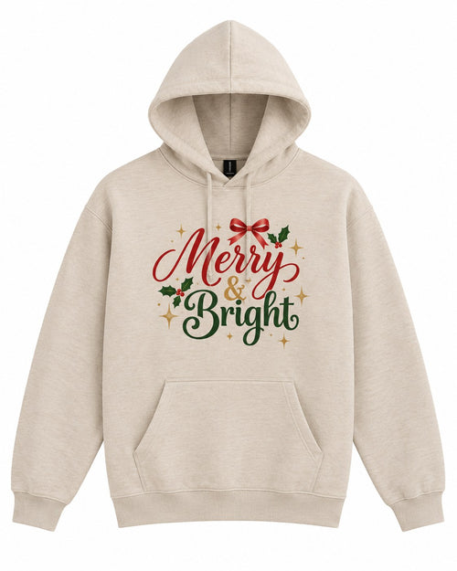 Sand Merry & Bright Christmas hoodie