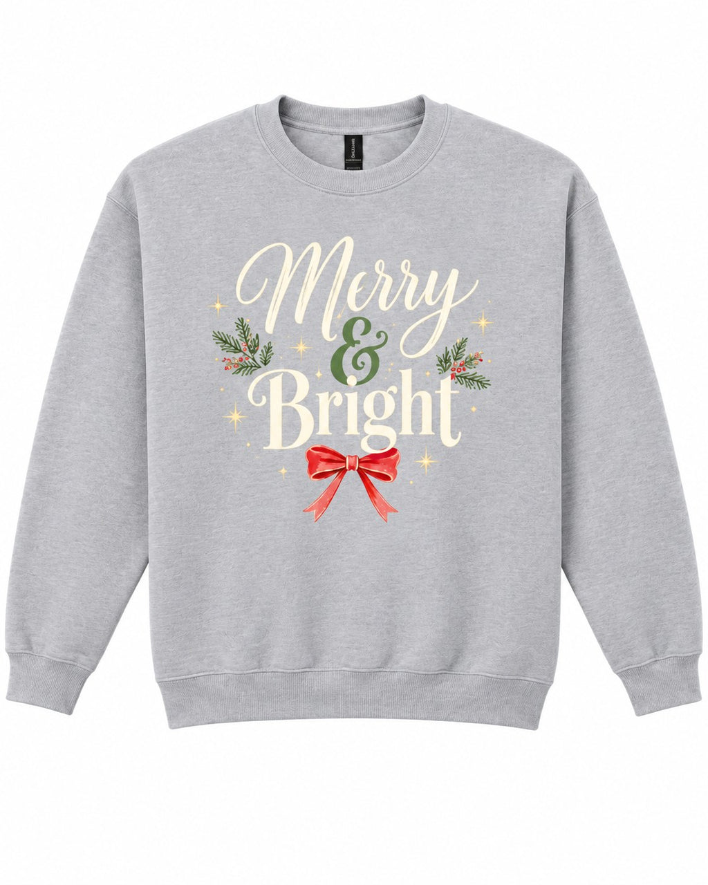 Sport Grey Merry & Bright Christmas crewneck sweatshirt