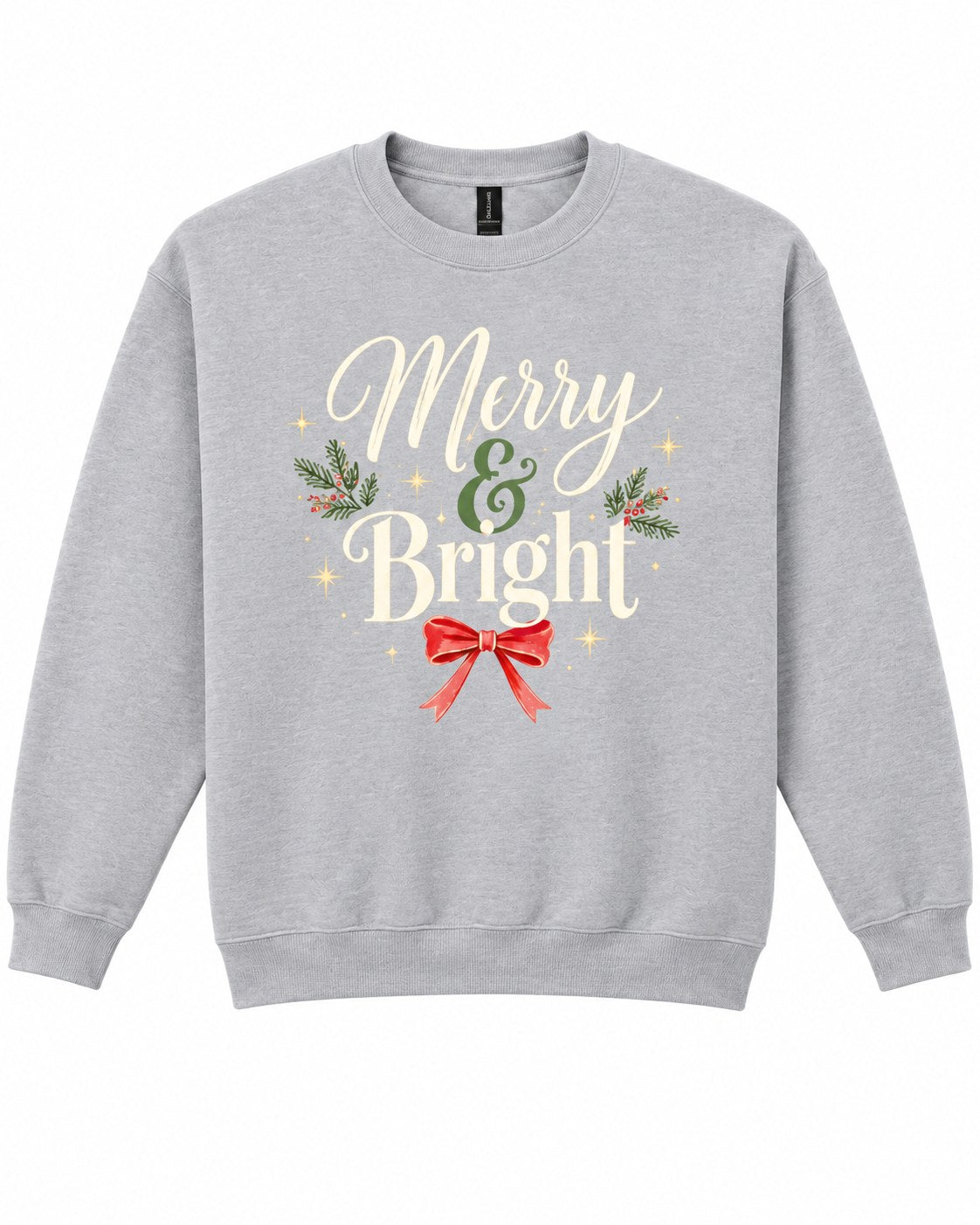 Sport Grey Merry & Bright Christmas crewneck sweatshirt