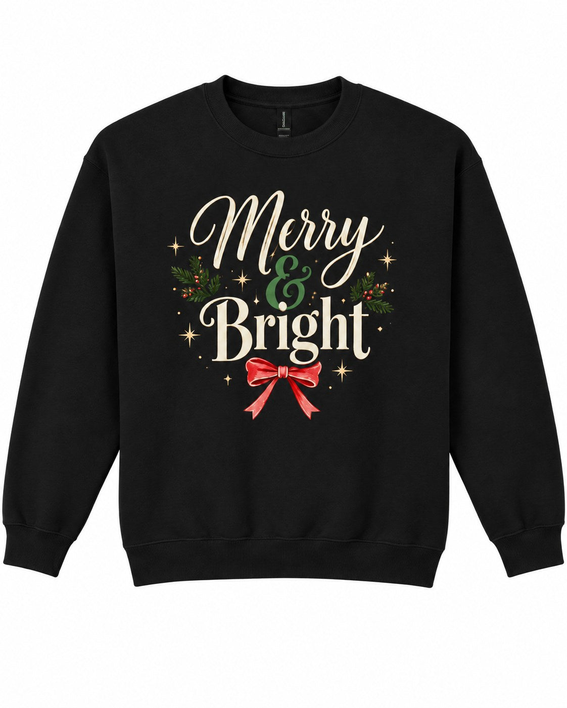 Black Merry & Bright Christmas crewneck sweatshirt