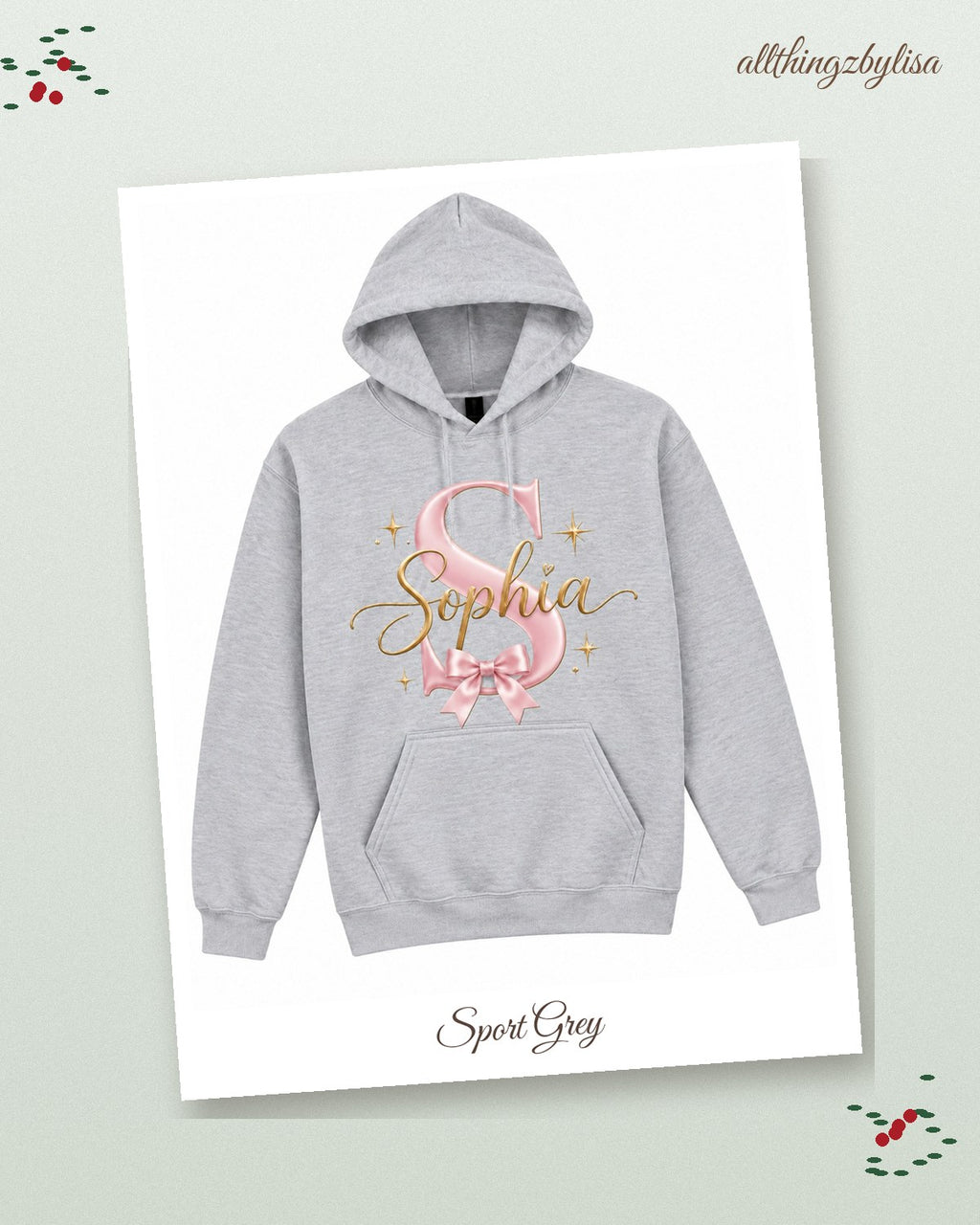 Sport Grey personalized hoodie, styled photo